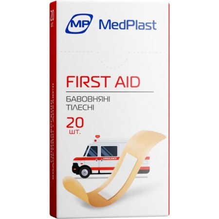 Набор пластырей MedPlast First Aids 1,9 см х 7,2 см, №20
