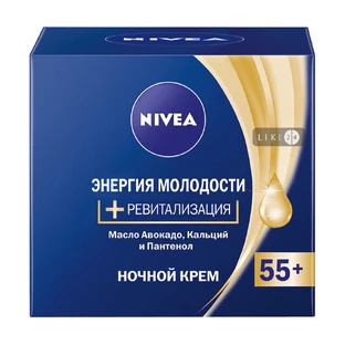 Крем для обличчя Nivea Енергія Молодості 55+ нічний антивіковий проти зморшок 50 мл
