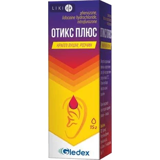 Отикс плюс кап. ушн., р-р фл. пластик. 15 г