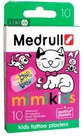 Набор пластырей медицинских Medrull Mi Mi Kids бактерицидных на полимерной основе 25 мм х 57 мм, 10 шт
