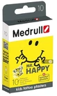 Набор пластырей медицинских Medrull Mr. Happy детских Тату бактерицидных на полимерной основе 25 мм х 57 мм, 10 шт