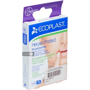 Пластир медичний Ecoplast Допомога при герпесі з олією чайного дерева 15 шт