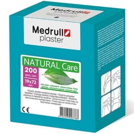 Пластырь медицинский medrull "natural care" из эластичного текстильного материала 19 мм х 72 мм №200