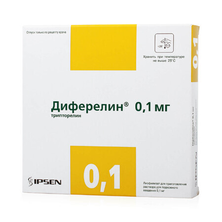 Диферелин пор. 0,1 мг фл., с раств. в амп. 1 мл