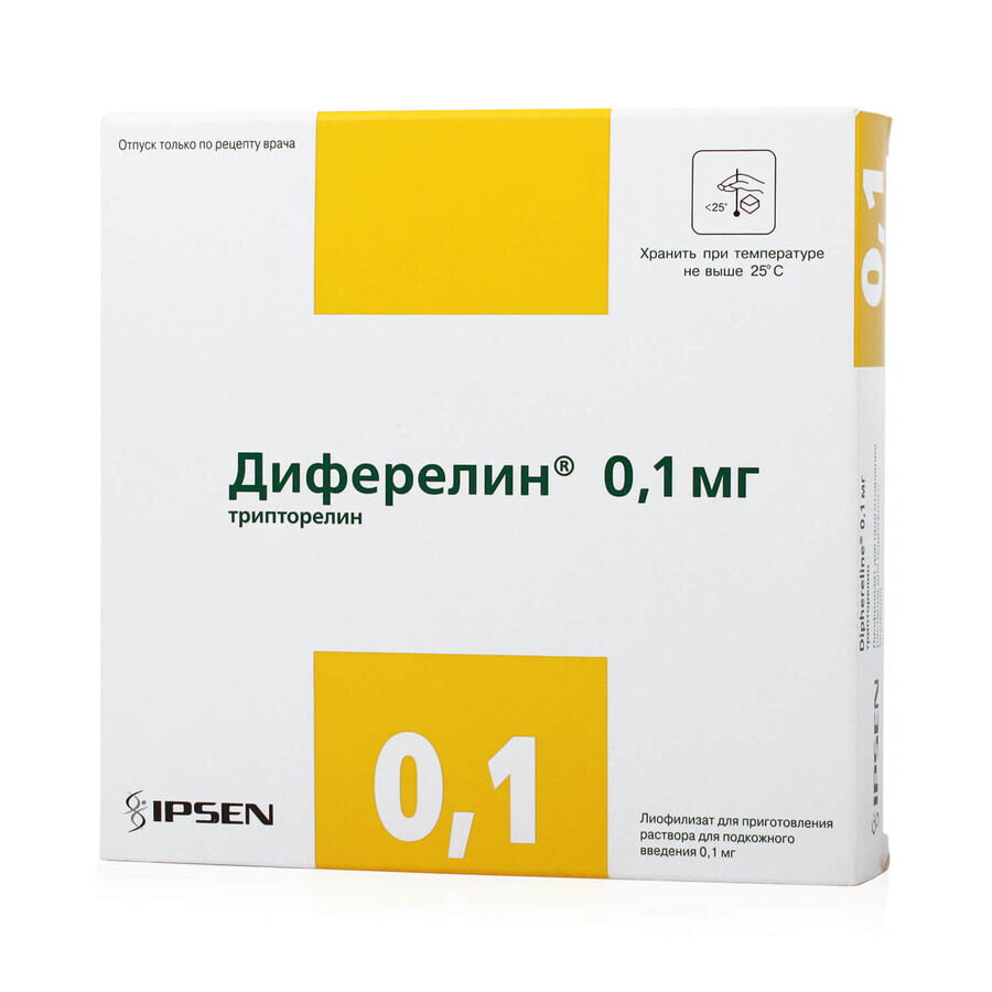 Диферелін пор. 0,1 мг фл., з розч. в амп. 1 мл: ціни та характеристики