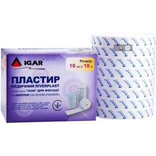 Пластырь медицинский riverplast торговой марки "igar" тип лайтпор (на основе спанлейс) 10 см х 10 м, для фиксации