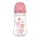 Пляшка антиколькова Canpol Babies EasyStart Newborn baby Рожеві квіти з широким отвором 240 мл 35/217