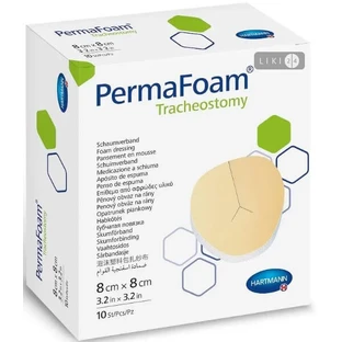 Повязка губчатая permafoam tracheostomy 8 см х 8 см №10