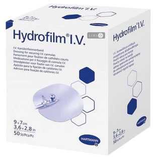 Пов’язка плівкова для фіксації канюль Hydrofilm I.V., 9х7 см 
