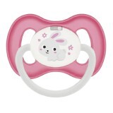 Силиконовая симметричная пустышка Canpol babies Bunny & Company Кролик, 6-18 мес., розовая