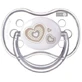 Пустышка 22/581, 6-18 мес., беж. сердца Newborn baby, силикон., симметр.