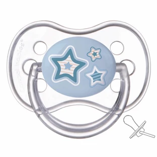 Пустушка 22/581, 6-18 міс., сині зірки Newborn baby, силікон., симетр.