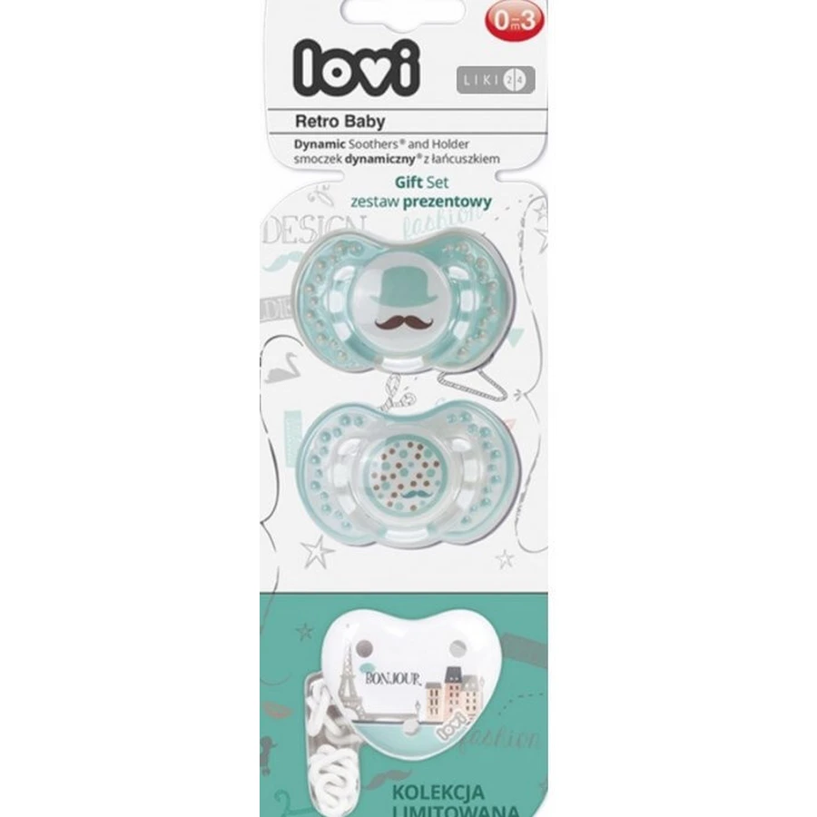 Пустышка "lovi" 0146 Retro 22/803 boy, 2 шт + цепочка 10/881: цены и характеристики