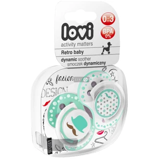 Пустушка силіконова Lovi Retro Baby динамічна 0-3 міс 2 шт 22/803 boy