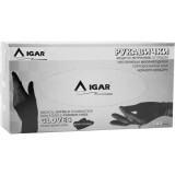 Перчатки IGAR нитриловые смотровые нестерильные неопудренные M (7-8) пара, черный