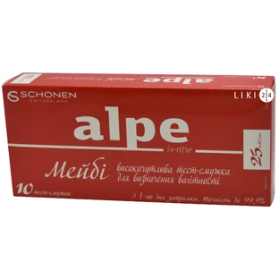 Тест-полоски для определения беременности Alpe in-vitro Maybe повышенной чувствительности, №10
