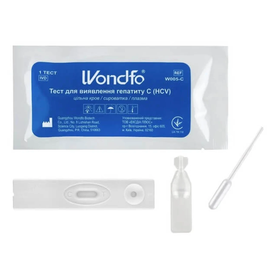 Тест Wondfo W005-C для визначення гепатиту С (HCV), 1 штука: ціни та характеристики