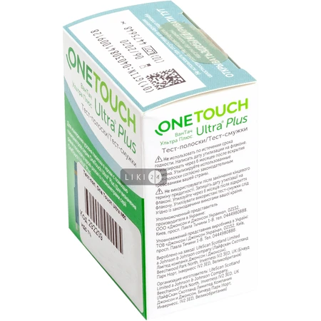 Тест-смужки для глюкометра One Touch Ultra Plus №50: ціни та характеристики