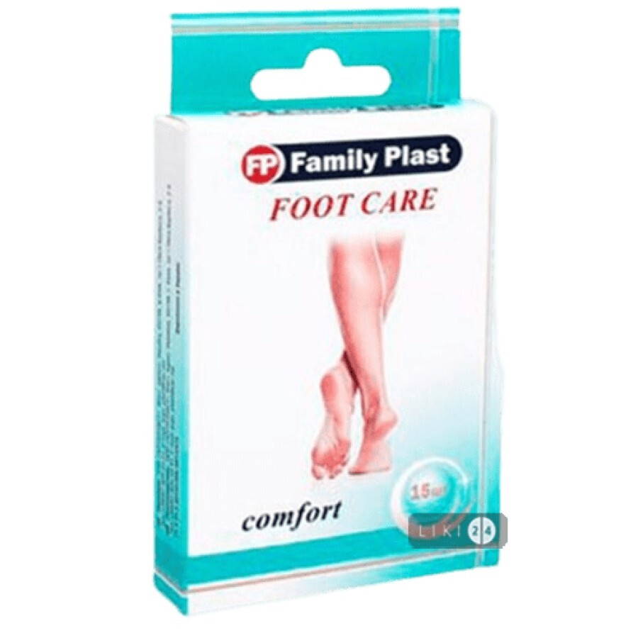 Набор пластырей медицинских Family Plast Foot Care бактерицидных, 15 шт: цены и характеристики