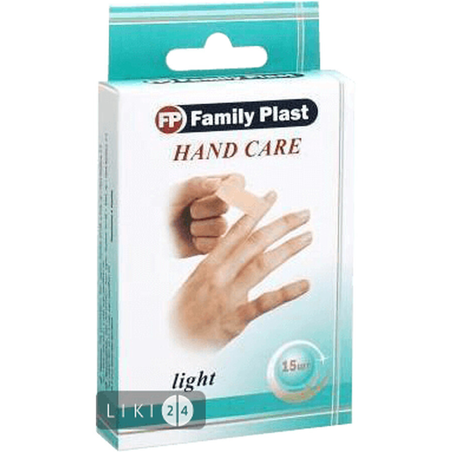 Набор пластырей медицинских Family Plast Hand Care бактерицидных, 15 шт: цены и характеристики