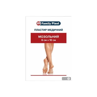 Пластырь медицинский Family Plastмозольный 6 см х 10 см 1 шт