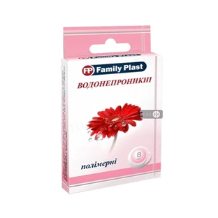 Пластырь медицинский Family Plast бактерицидный на полимерной основе водостойкий 25 мм х 72 мм 8 шт