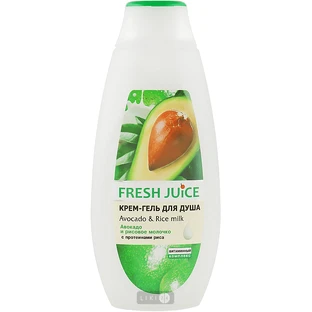 Крем-гель для душу Fresh Juice Аvocado & Rice Milk, 400 мл