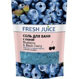 Сіль для ванн Fresh Juice Blueberry & Black Cherry з піною 500 г дой-пак