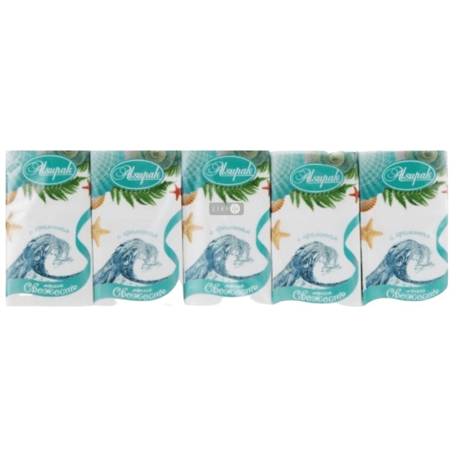 Платки Alsupak с ароматом "Морская свежесть" бумажные носовые , №100: цены и характеристики