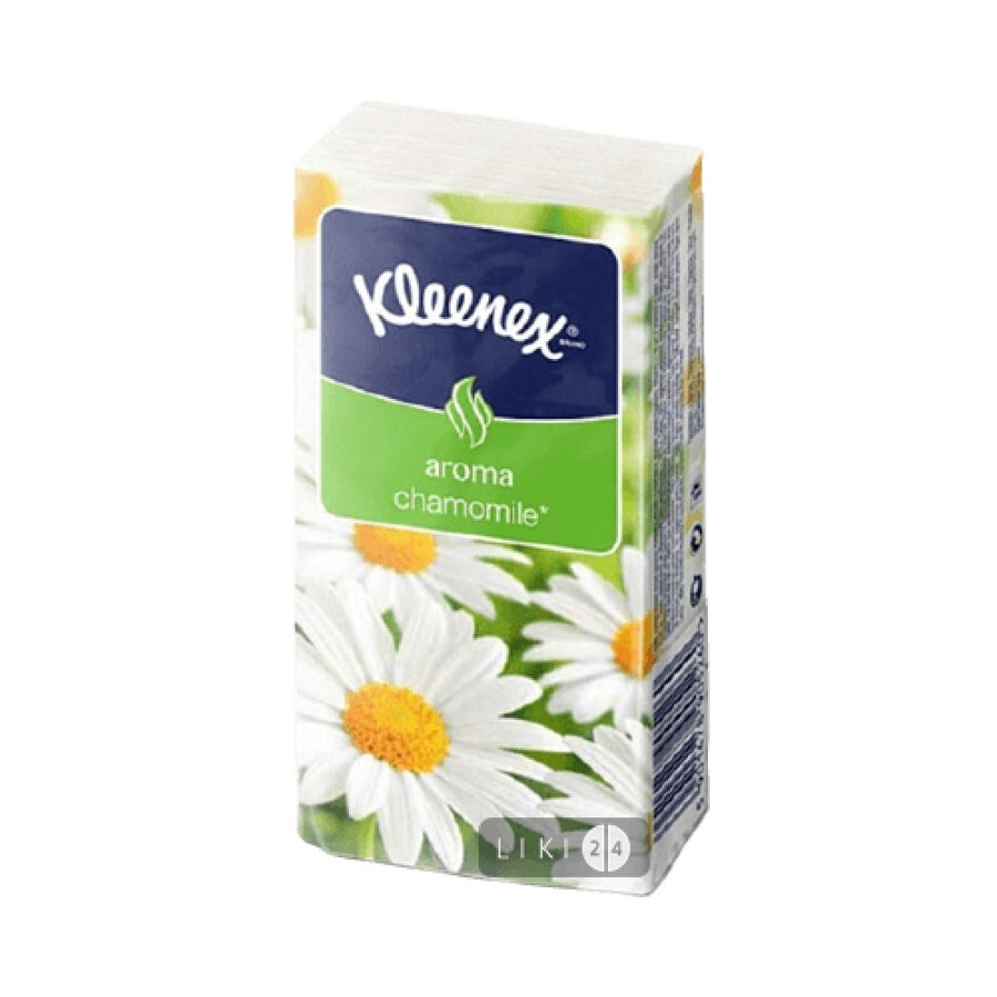 Хусточки носові Kleenex з ароматом ромашки 10 шт: ціни та характеристики