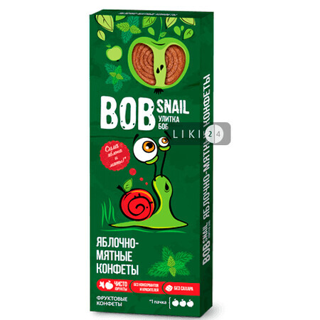 Цукерки Bob Snail (Равлик Боб) 30 г, яблуко, м'ята