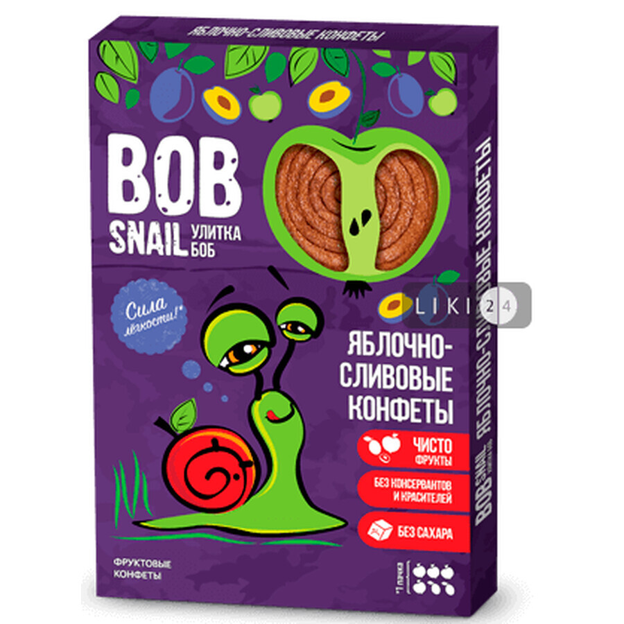Цукерки Bob Snail (Равлик Боб) 60 г, яблуко, слива: ціни та характеристики
