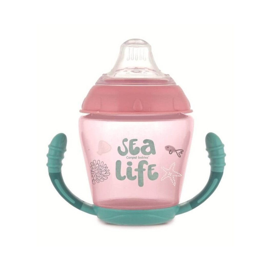 Чашка-непроливайка Canpol Babies Sea Life 56/501, 230 мл, рожевий: ціни та характеристики