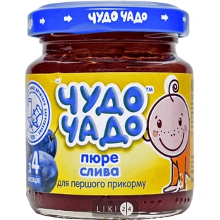 Чудо-чадо пюре 90 г, від 4 міс., слива, з цукром