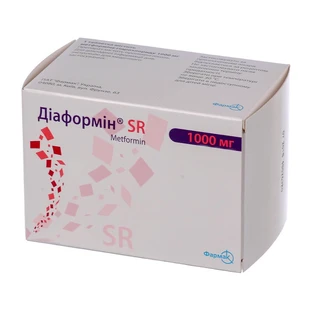 Діаформін sr табл. пролонг. дії 1000 мг блістер №30