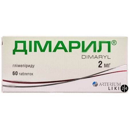 Димарил табл. 2 мг блистер, в пачке №60