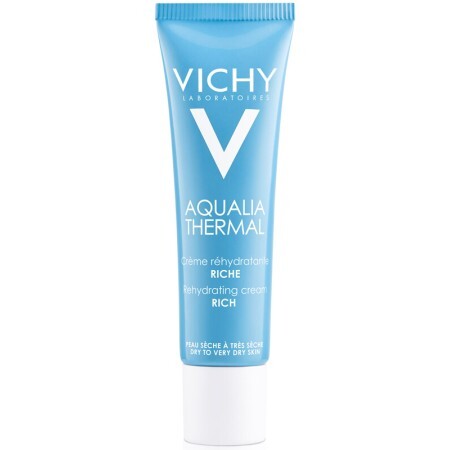 Крем для обличчя Vichy Aqualia Thermal Насичений для глибокого зволоження шкіри обличчя для сyxoй і дуже сухий збезводненої шкіри, 30 мл