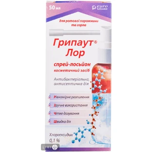 Грипаут лор спрей-лосьйон 50 мл