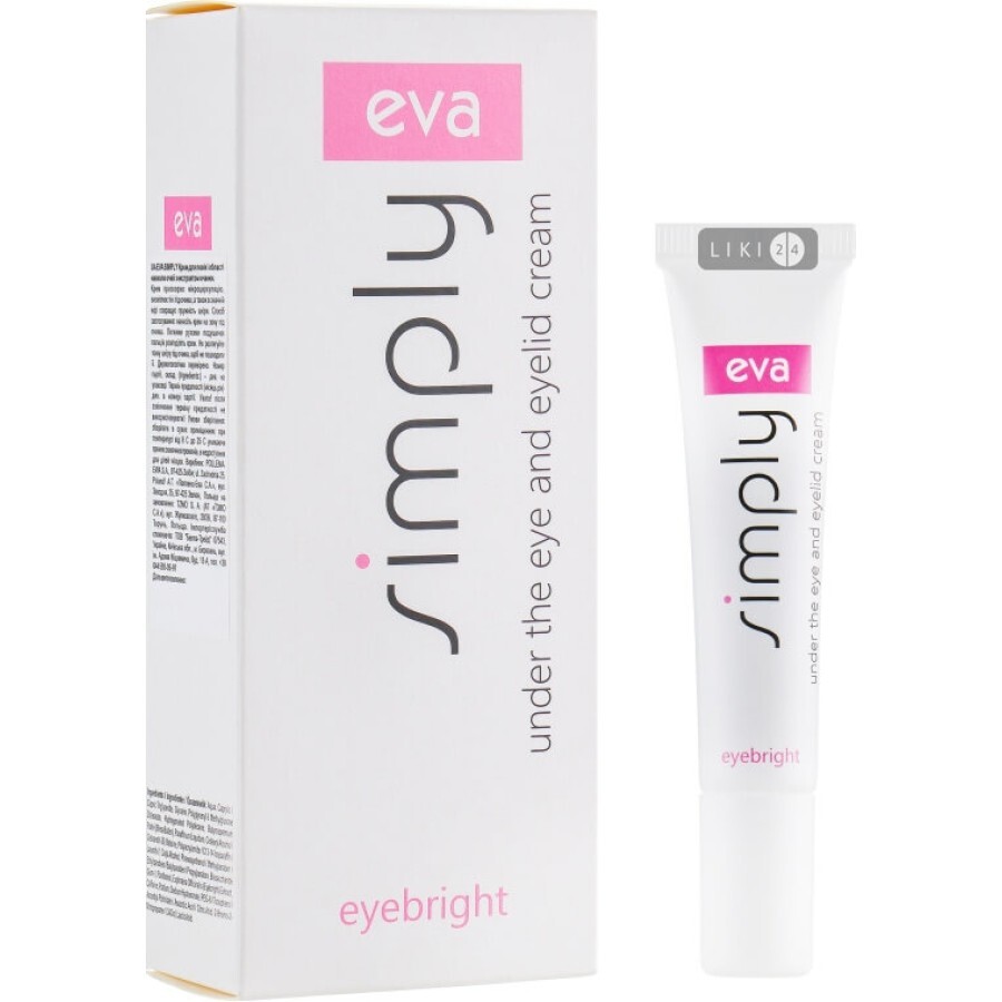 Єва сімплі крем для повік та шкіри навколо очей 15 мл, екстр. очанки: ціни та характеристики