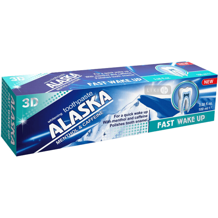 Зубна паста Alaska Фаст Вейк АП Ментол і кофеїн, 100 мл: ціни та характеристики