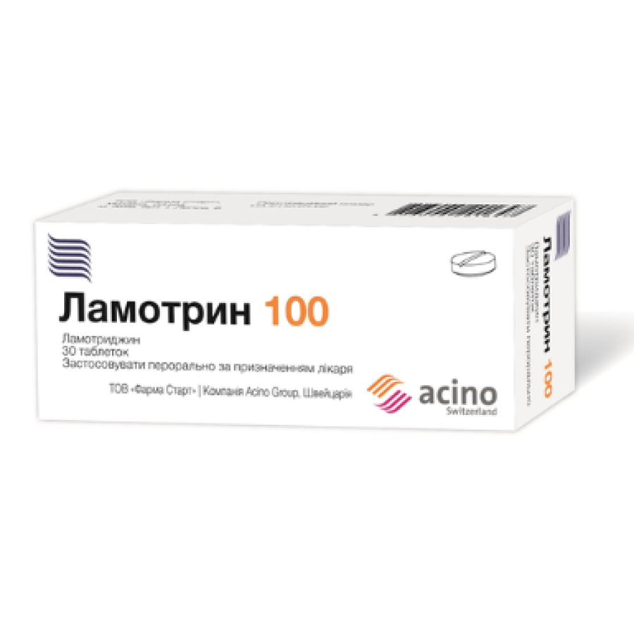 Ламотрин табл. дисперг. 100 мг блістер, в пачці №30: ціни та характеристики