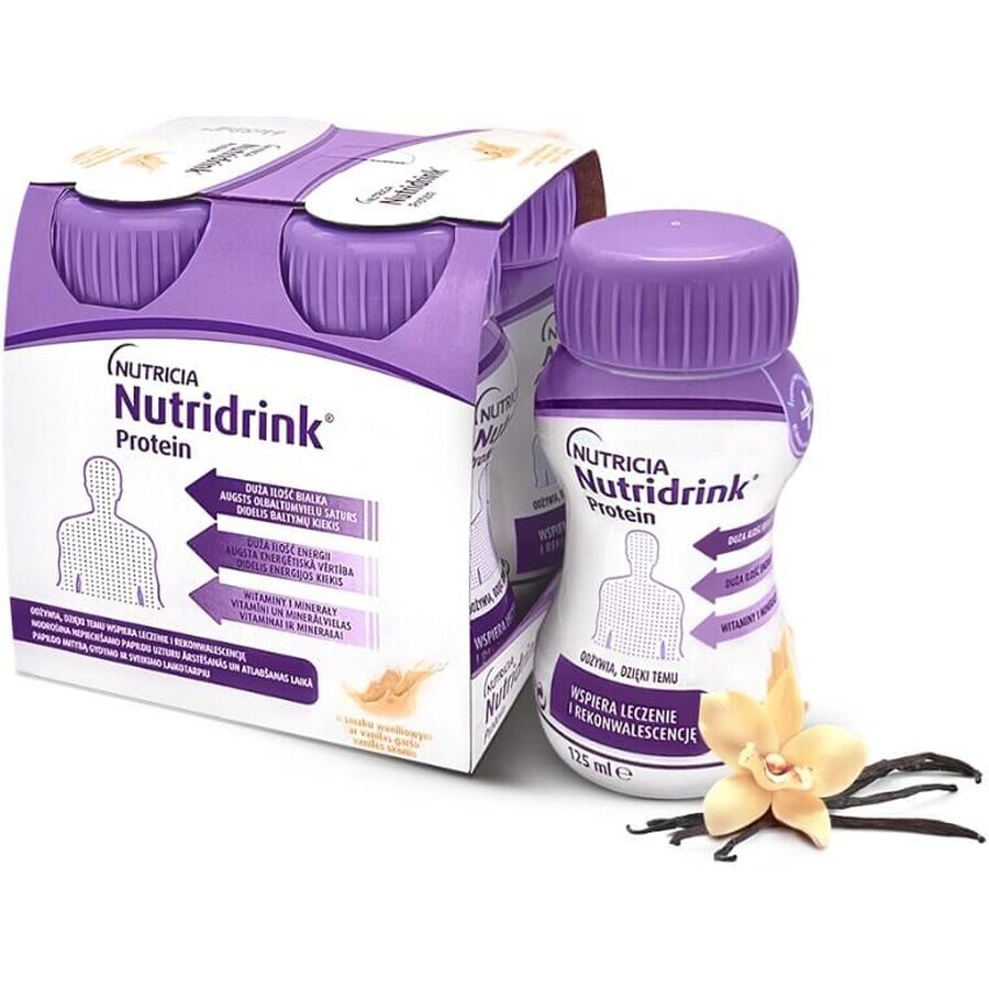 Энтеральное питание Нутридринк Протеин со вкусом ванили 4х125 мл. Продукт для специальных медицинских целей для детей от 6 лет и взрослых: цены и характеристики