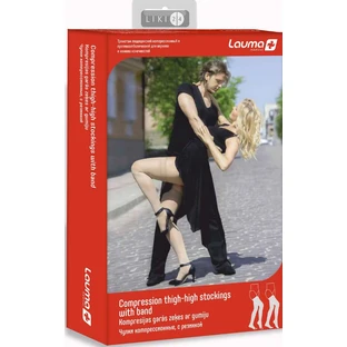 Панчохи компресійні Lauma AG307, з гумкою без миска, 2 кл., 4D бежевий