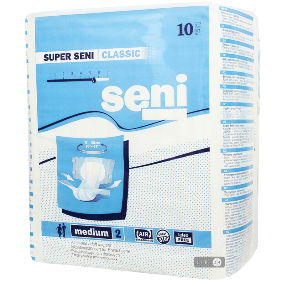 Подгузники для взрослых Seni Classic Medium 10 шт: цены и характеристики