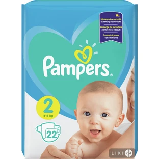 Подгузник Pampers New Baby Mini Размер 2 (4-8 кг), 22 шт