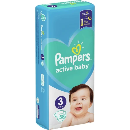 Підгузки Pampers Active Baby 3 Midi 6-10 кг 58 шт: ціни та характеристики