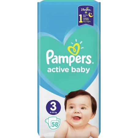 Підгузки Pampers Active Baby 3 Midi 6-10 кг 58 шт: ціни та характеристики