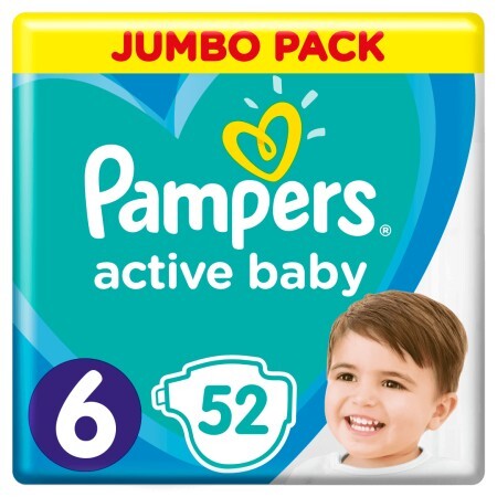 Подгузники Pampers Active Baby 6 Extra Large 13-18 кг 52 шт