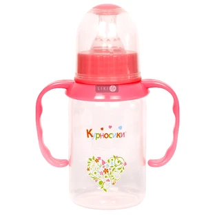Бутылочка Курносики круглая с ручками 125 мл 7009