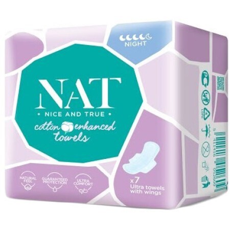 Прокладки гігієнічні Nat Ultra Towel Night Soft 7 шт